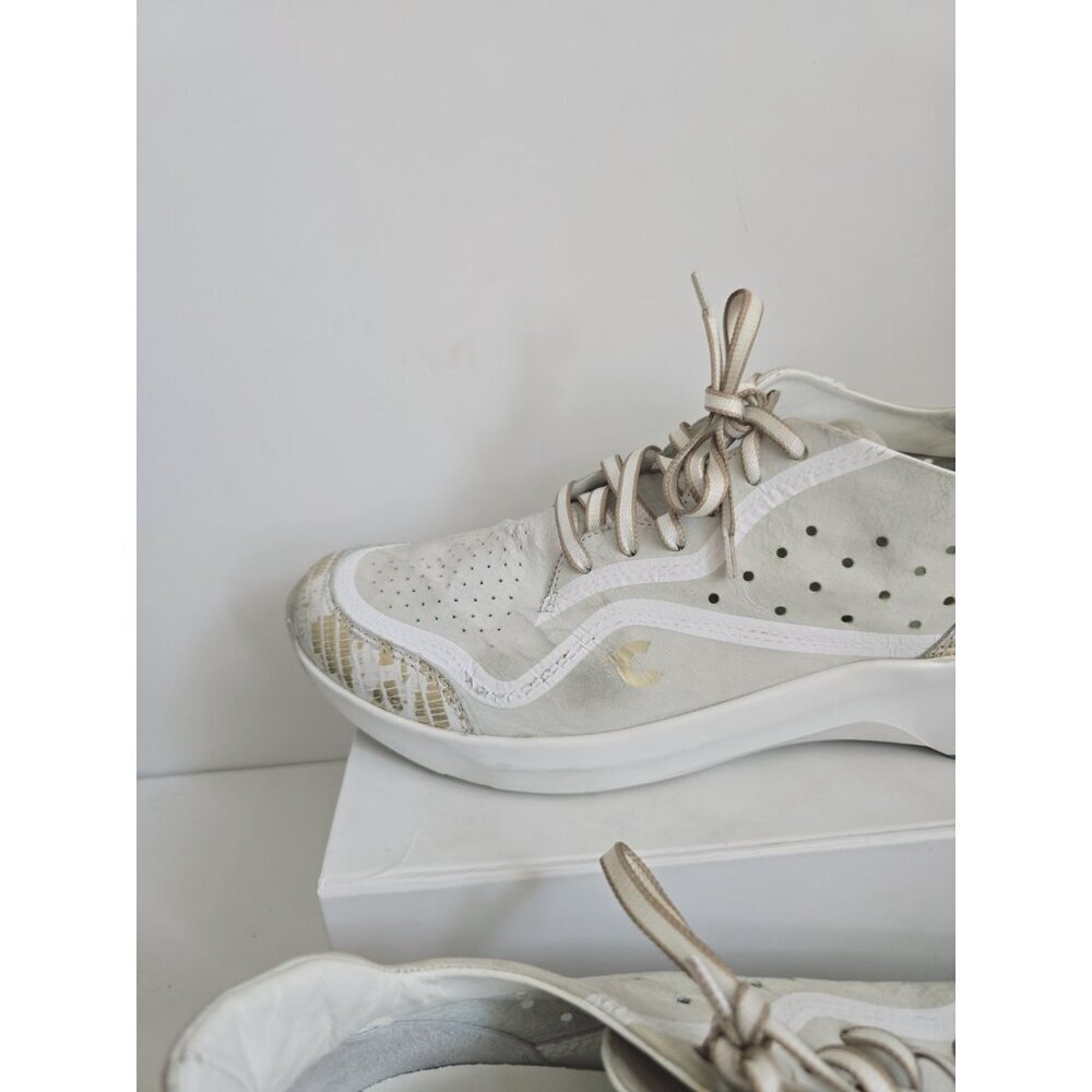 Courser Uno White Luxe Nubuck Leather Lace Up Sneakers Shoes Womens Size 10 40 - Picture 4 of 14